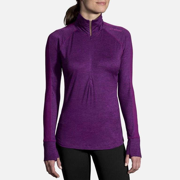 Brooks Dash Half Zip Women's Running Jackets - Purple (84675-OGSL)